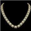 Image 1 : 53.59 ctw Opal & Diamond Micro Pave Halo Necklace 10k Yellow Gold - REF-890N9F