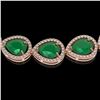 Image 3 : 64.01 ctw Emerald & Diamond Micro Pave Halo Necklace 10k Rose Gold - REF-854N5F