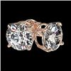 Image 3 : 2.57 ctw Certified Quality Diamond Stud Earrings 10k Rose Gold - REF-303W2H