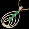 Image 1 : 2 ctw Emerald & Micro Pave VS/SI Diamond Necklace 18k Yellow Gold - REF-163W6H