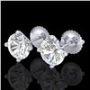Image 1 : 2.5 ctw VS/SI Diamond Solitaire Art Deco Stud Earrings 18k White Gold - REF-601W4H