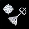 Image 3 : 2.5 ctw VS/SI Diamond Solitaire Art Deco Stud Earrings 18k White Gold - REF-601W4H