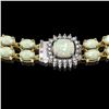 Image 3 : 32.21 ctw Opal & Diamond Necklace 14K Yellow Gold - REF-527K3Y
