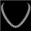 Image 1 : 34.83 ctw Pear Cut Diamond Micro Pave Necklace 18K White Gold - REF-4761F8M