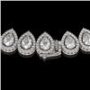 Image 3 : 34.83 ctw Pear Cut Diamond Micro Pave Necklace 18K White Gold - REF-4761F8M