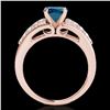 Image 2 : 1.40 ctw SI Certified Fancy Blue Diamond Solitaire Ring 10k Rose Gold - REF-120Y2X