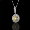 Image 1 : 3.87 ctw Canary Citrine & Diamond Victorian Necklace 14K White Gold - REF-120M2G