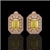 Image 1 : 11.03 ctw Canary Citrine & Diamond Victorian Earrings 14K Rose Gold - REF-214R5K
