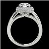 Image 2 : 2.15 ctw Certified Diamond Solitaire Halo Ring 10k White Gold - REF-381H8R