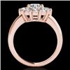 Image 2 : 2.09 ctw Certified Diamond Solitaire Halo Ring 10k Rose Gold - REF-225Y2X