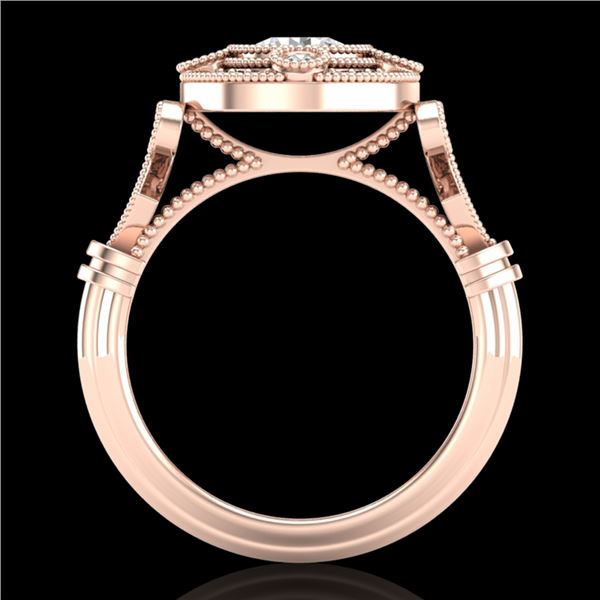 1.12 ctw VS/SI Diamond Solitaire Art Deco Ring 18k Rose Gold - REF-250G2W
