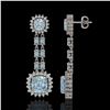 Image 2 : 16.22 ctw Aquamarine & Diamond Earrings 14K White Gold - REF-321G3W