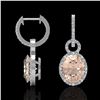Image 2 : 7 ctw Morganite & Micro Pave Halo VS/SI Diamond Earrings 14k White Gold - REF-254H5R