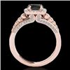 Image 2 : 2 ctw Certified VS Black Diamond Solitaire Halo Ring 10k Rose Gold - REF-79X3A