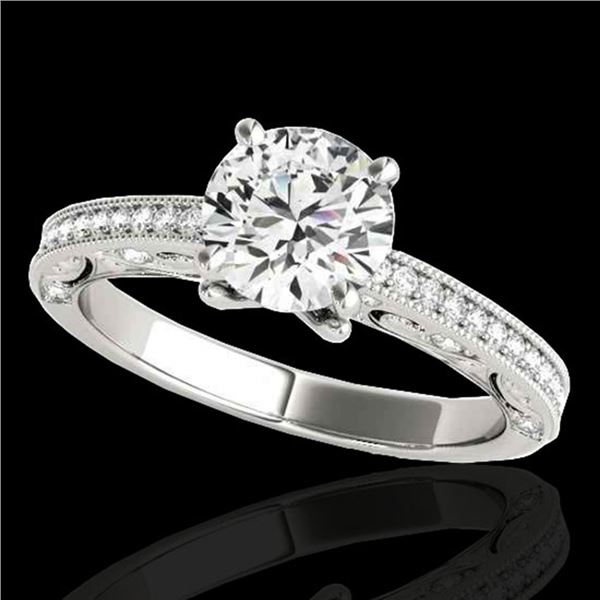1.25 ctw Certified Diamond Solitaire Antique Ring 10k White Gold - REF-184Y3X