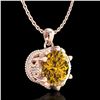 Image 3 : 1.36 ctw Intense Fancy Yellow Diamond Art Deco Necklace 18k Rose Gold - REF-272M8G