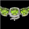 Image 1 : 100 ctw Peridot & Diamond Micro Pave Necklace 14k White Gold - REF-528X9A
