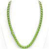 Image 3 : 100 ctw Peridot & Diamond Micro Pave Necklace 14k White Gold - REF-528X9A