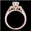 Image 2 : 1.5 ctw Certified Diamond 3 Stone Solitaire Ring 10k Rose Gold - REF-204H5R