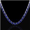 Image 2 : 68 ctw Sapphire Eternity Designer Necklace 14k White Gold - REF-309X3A