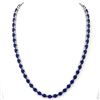 Image 3 : 68 ctw Sapphire Eternity Designer Necklace 14k White Gold - REF-309X3A