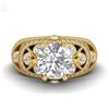 Image 2 : 2 ctw VS/SI Diamond Solitaire Art Deco Ring 18k Yellow Gold - REF-480H2R