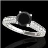 Image 1 : 1.6 ctw Certified VS Black Diamond Solitaire Ring 10k White Gold - REF-66F8M
