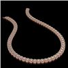 Image 2 : 26.11 ctw Emerald Cut Diamond Micro Pave Necklace 18K Rose Gold - REF-3101F2M