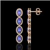 Image 2 : 6.09 ctw Tanzanite & Diamond Micro Pave Halo Earrings 10k Rose Gold - REF-143R6K