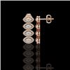 Image 2 : 3.84 ctw Marquise Cut Diamond Micro Pave Earrings 18K Rose Gold - REF-334Y6X