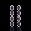 Image 1 : 6.47 ctw Sapphire & Diamond Micro Pave Halo Earrings 10k Rose Gold - REF-143M6G