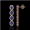 Image 2 : 6.47 ctw Sapphire & Diamond Micro Pave Halo Earrings 10k Rose Gold - REF-143M6G