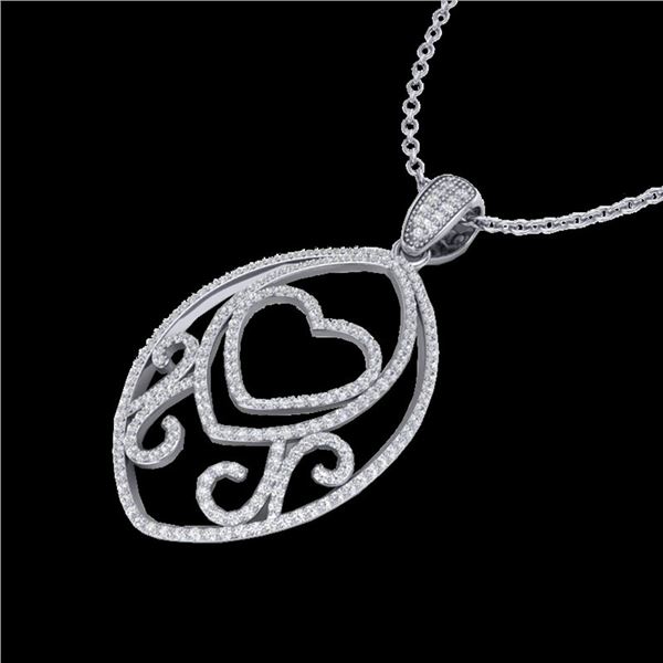 1.75 ctw Micro Pave VS/SI Diamond Heart Necklace 18k White Gold - REF-180N2F