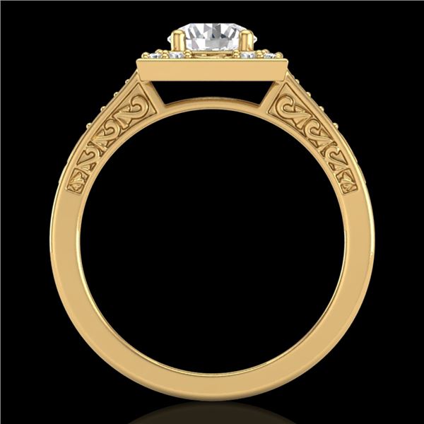 1.1 ctw VS/SI Diamond Art Deco Ring 18k Yellow Gold - REF-227M3G