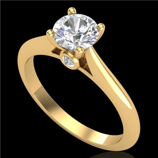 0.83 ctw VS/SI Diamond Solitaire Art Deco Ring 18k Yellow Gold - REF-116N6F