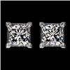 Image 1 : 2 ctw Certified VS/SI Quality Princess Diamond Stud Earrings 10k White Gold - REF-478N6F
