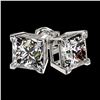 Image 3 : 2 ctw Certified VS/SI Quality Princess Diamond Stud Earrings 10k White Gold - REF-478N6F