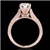 Image 2 : 1.21 ctw Certified Diamond Solitaire Antique Ring 10k Rose Gold - REF-184W3H
