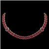 Image 1 : 43.13 ctw Ruby & Diamond Necklace 14K Rose Gold - REF-527K3Y