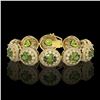 Image 1 : 44.22 ctw Tourmaline & Diamond Victorian Bracelet 14K Yellow Gold - REF-1342K4Y