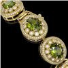Image 3 : 44.22 ctw Tourmaline & Diamond Victorian Bracelet 14K Yellow Gold - REF-1342K4Y