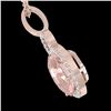 Image 2 : 3.50 ctw Morganite & Micro VS/SI Diamond Necklace 14k Rose Gold - REF-78W2H