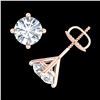 Image 3 : 2 ctw VS/SI Diamond Solitaire Art Deco Stud Earrings 18k Rose Gold - REF-483K5Y