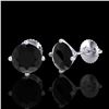 Image 2 : 2.5 ctw Fancy Black Diamond Art Deco Stud Earrings 18k White Gold - REF-61W4H