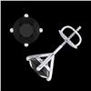 Image 3 : 2.5 ctw Fancy Black Diamond Art Deco Stud Earrings 18k White Gold - REF-61W4H