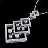 Image 1 : 1.50 ctw Micro Pave VS/SI Diamond Necklace Dangling 14k White Gold - REF-168F2M