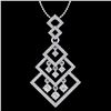 Image 2 : 1.50 ctw Micro Pave VS/SI Diamond Necklace Dangling 14k White Gold - REF-168F2M