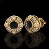 Image 2 : 1.5 ctw Fancy Black Diamond Art Deco Stud Earrings 18k Yellow Gold - REF-113R6K