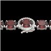 Image 1 : 19.25 ctw Garnet & Diamond Eternity Micro Bracelet 14k White Gold - REF-107R3K