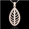 Image 1 : 1 ctw Micro Pave VS/SI Diamond Designer Necklace 14k Rose Gold - REF-84M8G